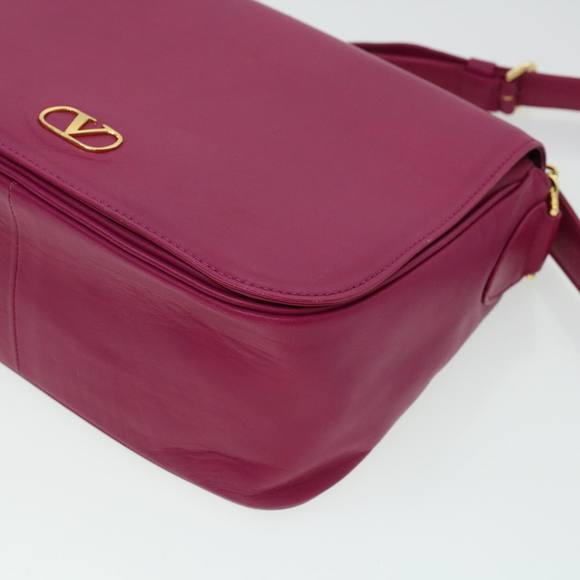 VALENTINO Chain Shoulder Bag Leather Pink Auth yk6951 - Picture 14 of 16